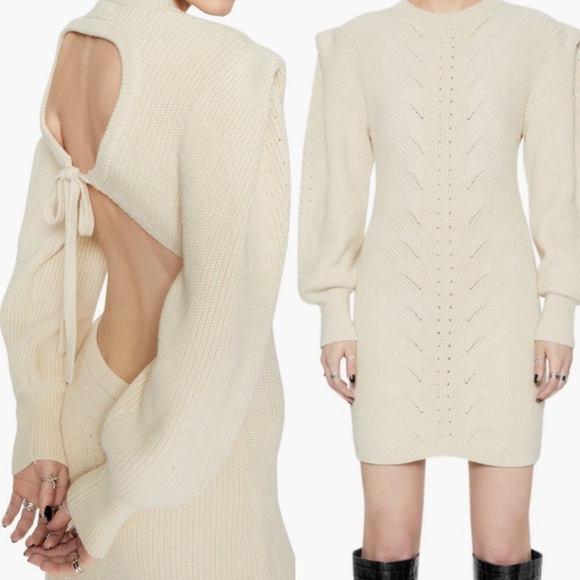 Rebecca Minkoff Dresses & Skirts - NWT REBECCA MINKOFF Daisy long sleeve sweater mini dress backless winter white S